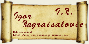 Igor Nagraisalović vizit kartica